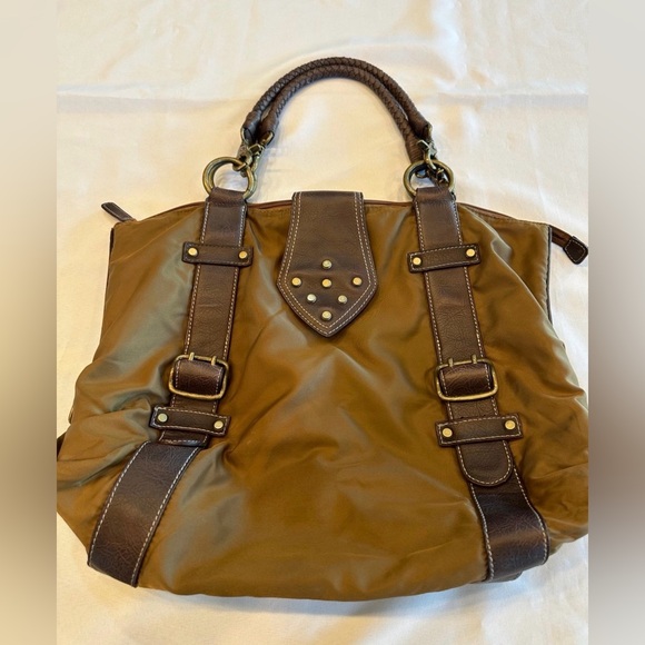 Nine West Handbags - Nine West Olive Green Tote with Dark Brown Trim